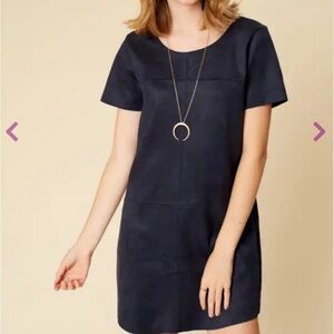 Altar’d State Faux Suede Black Mini Shift Dress S Western Gothic Grunge